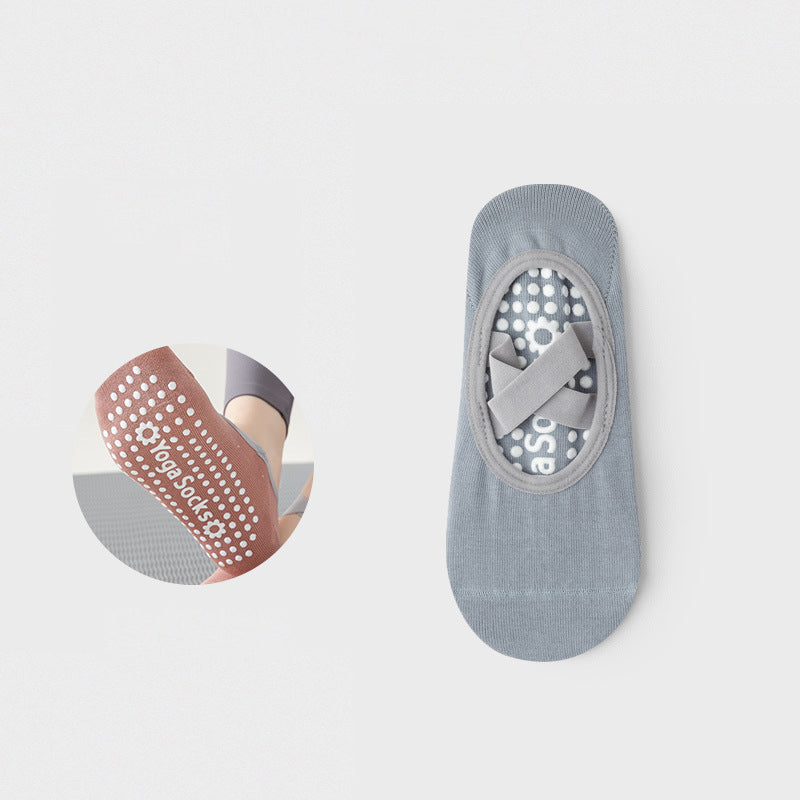 Professional Fitness Sports Anti-Skid Dispensing Instep Cross Strap Yoga Socks Dance Floor Socks