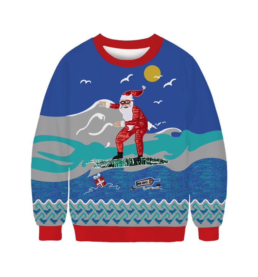 Ugly Christmas Sweater Couples Round Neck Sports Sweater