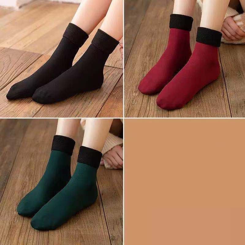 Winter Warmer Thicken Thermal Wool Cashmere Snow Socks Seamless Velvet Boots Floor Sleeping Socks For Men & Women