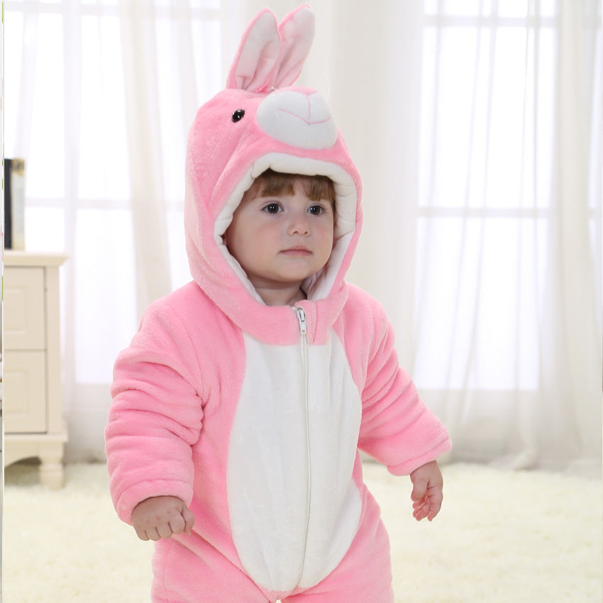 Winter Warm & Comfy Animal Shape Flannel Baby Children's Clothing Crawling Clothes