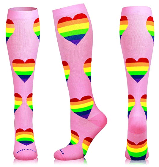 Hearts Compression Socks 20-30 mmHg for Circulation, Swelling & Energy