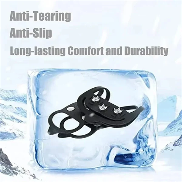 8-Tooth Ice Cleats for Shoes - Anti-Slip Snow Grips for Winter Hiking and Outdoor Activities