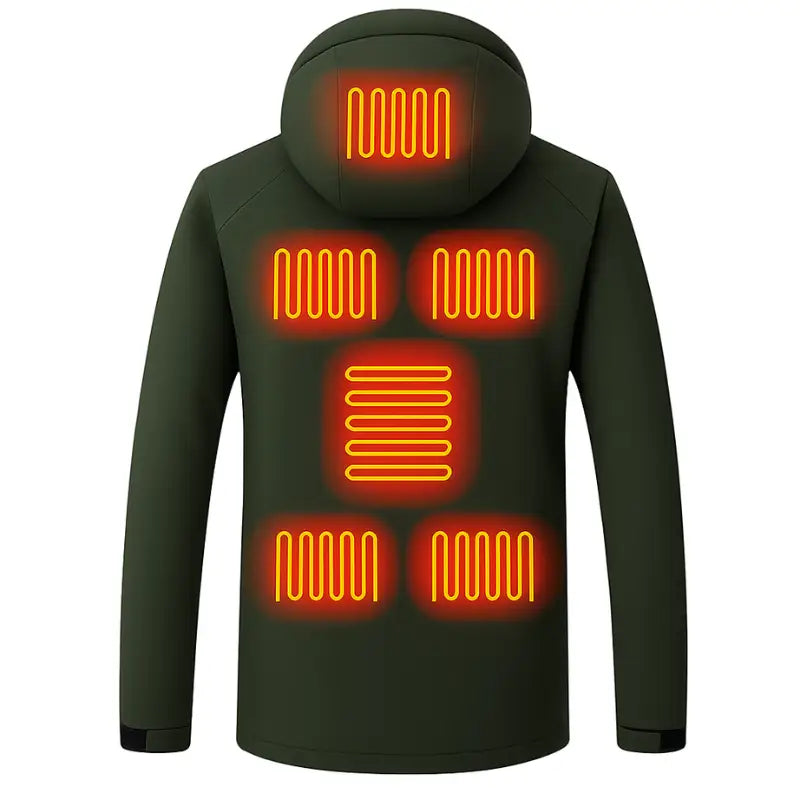8-Zone Smart Heating Jacket Outdoor Ski Parka - USB-Powered & Weatherproof