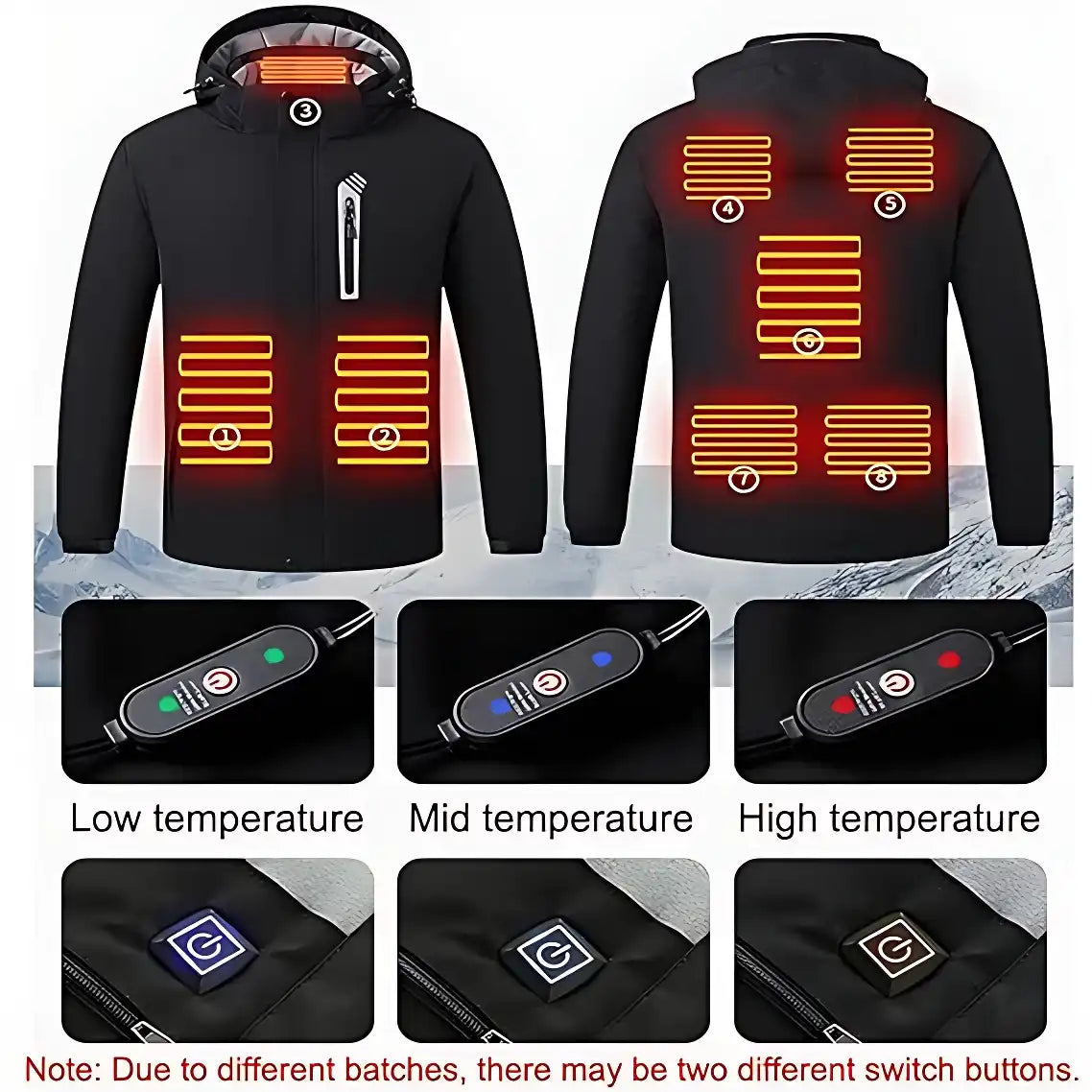 8-Zone Smart Heating Jacket Outdoor Ski Parka - USB-Powered & Weatherproof