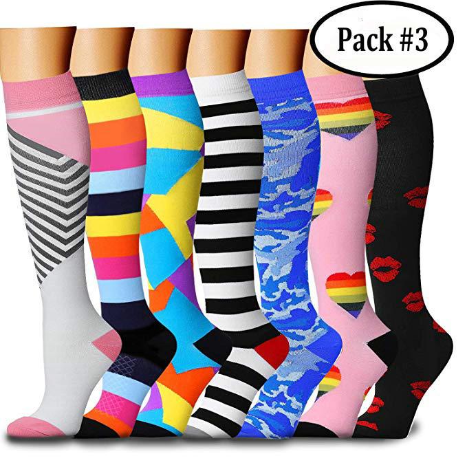 ROYALUCK Best Compression Socks (7/8 Pairs) for Women & Men(15-20mmHg)