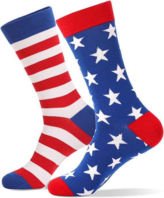 Independence Day American Flag Socks Striped All Cotton Socks Mid length Socks