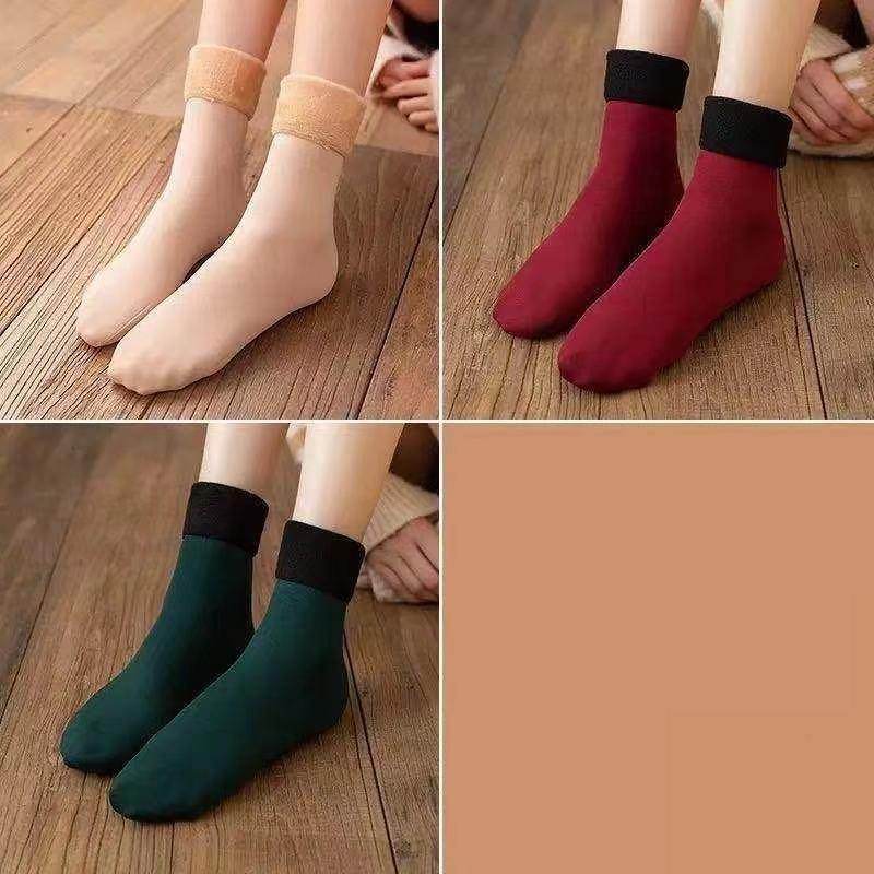 Winter Warmer Thicken Thermal Wool Cashmere Snow Socks Seamless Velvet Boots Floor Sleeping Socks For Men & Women