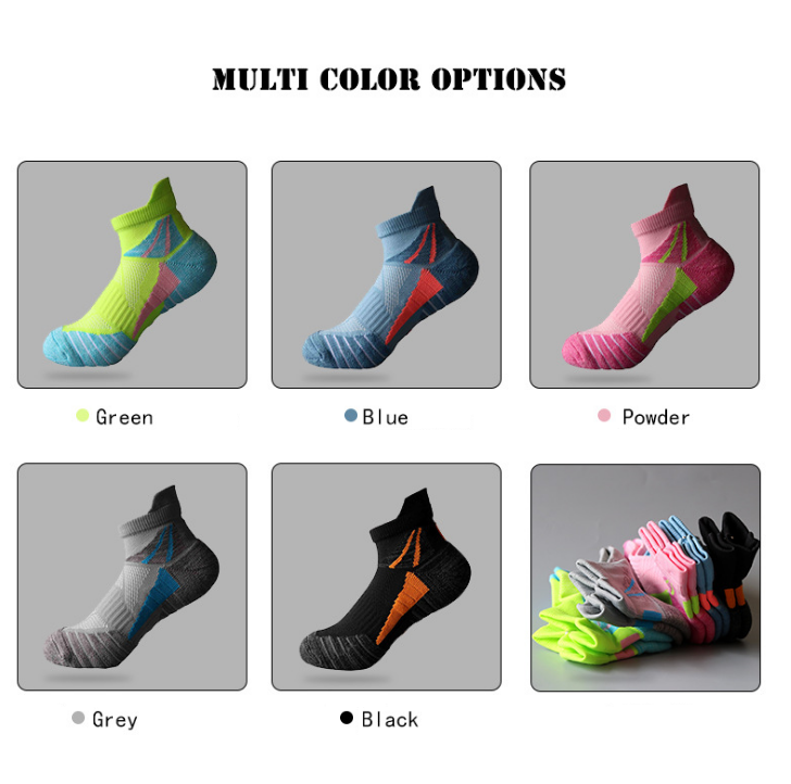 Womens Running Socks Sports Socks Ankle Socks Running Athletic Cushioned Socks (5 Pairs/Pack)