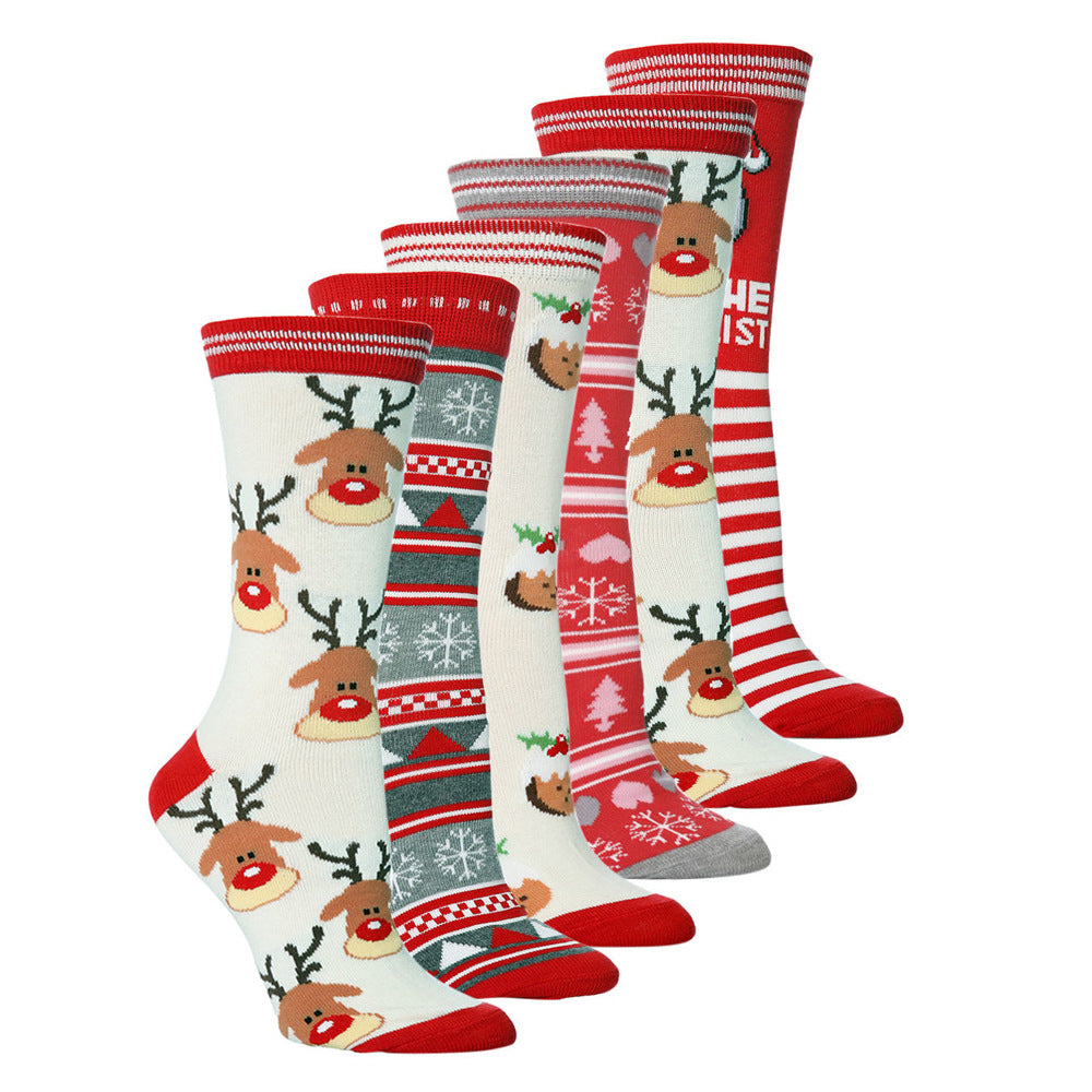 Christmas Socks New Style Cotton Socks Middle Tube Socks