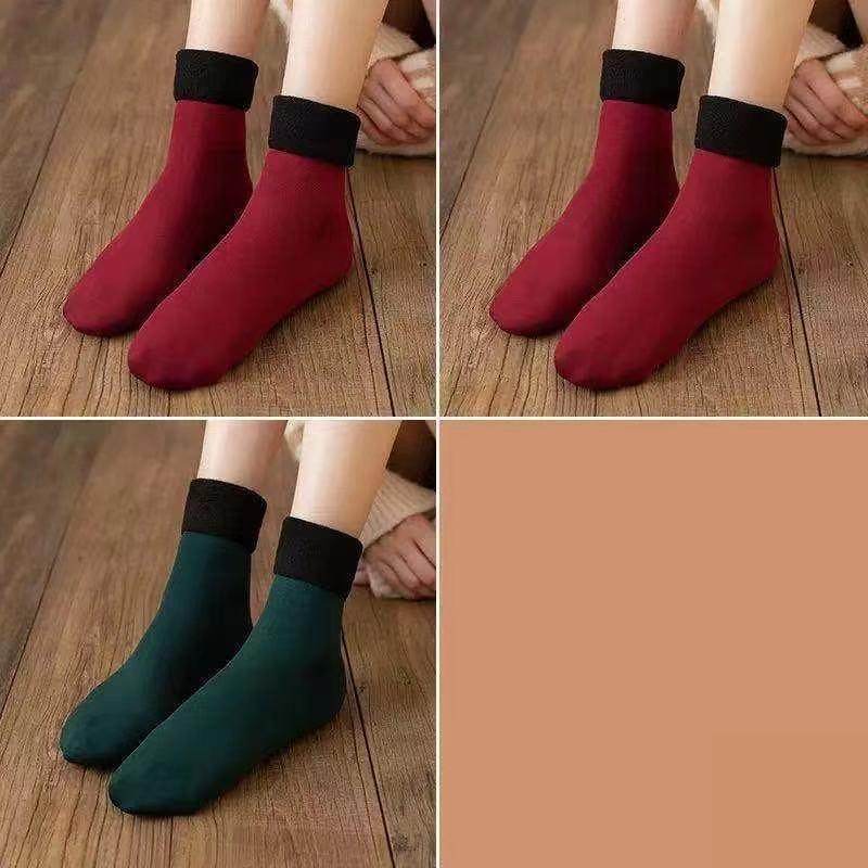Winter Warmer Thicken Thermal Wool Cashmere Snow Socks Seamless Velvet Boots Floor Sleeping Socks For Men & Women