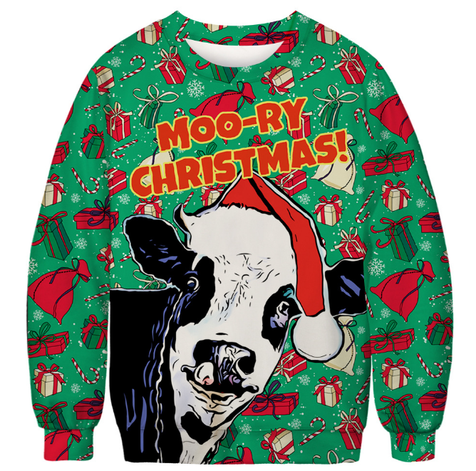 2024 Ugly Christmas Sweater  Men & Women Long Sleeve Pullover Hoodies Casual Unisex Sweatshirts
