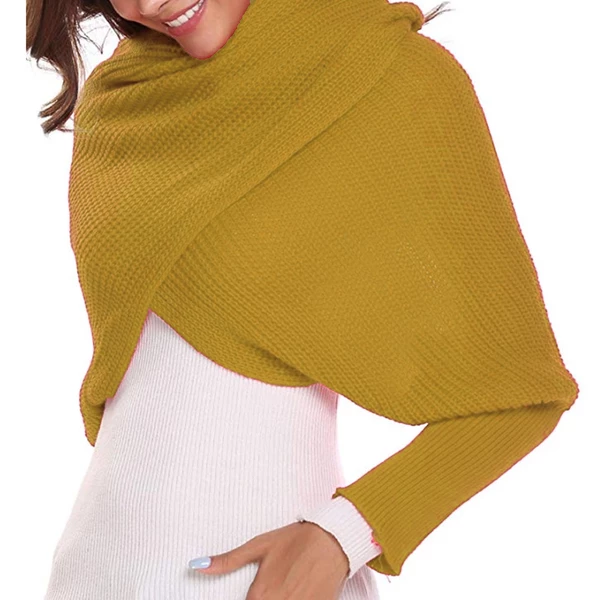 HOT SALE-Crochet Sweater-Scarf With Sleeves