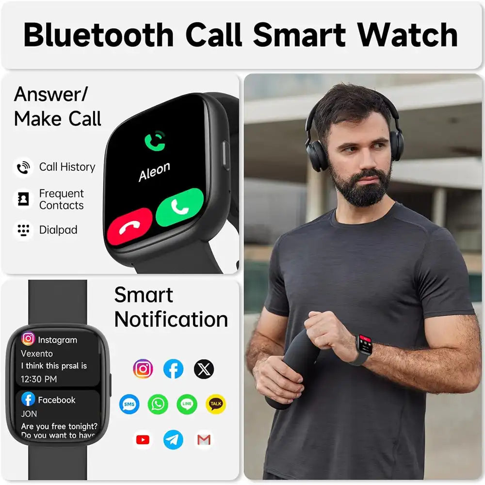 Alexa Smartwatch with Health Monitor | Bluetooth Calling & Multi-Sport Tracking