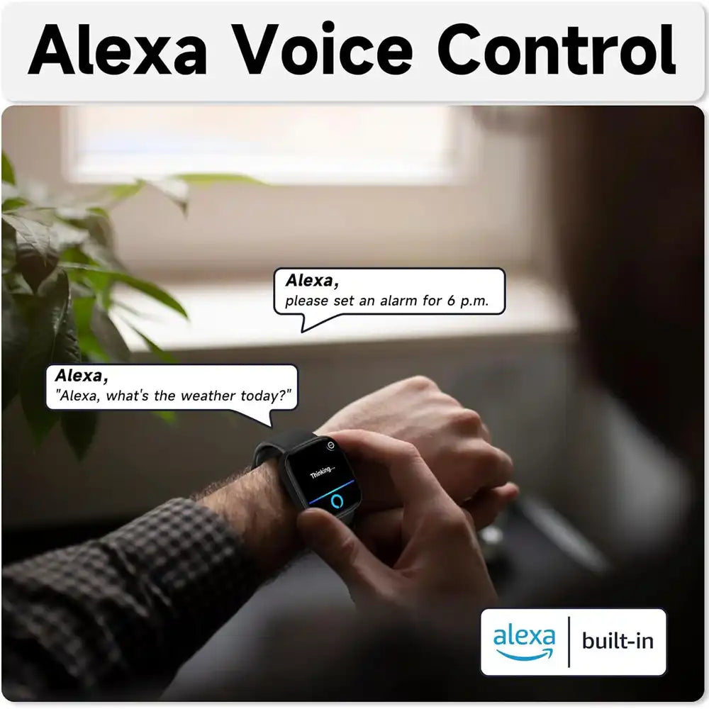 Alexa Smartwatch with Health Monitor | Bluetooth Calling & Multi-Sport Tracking