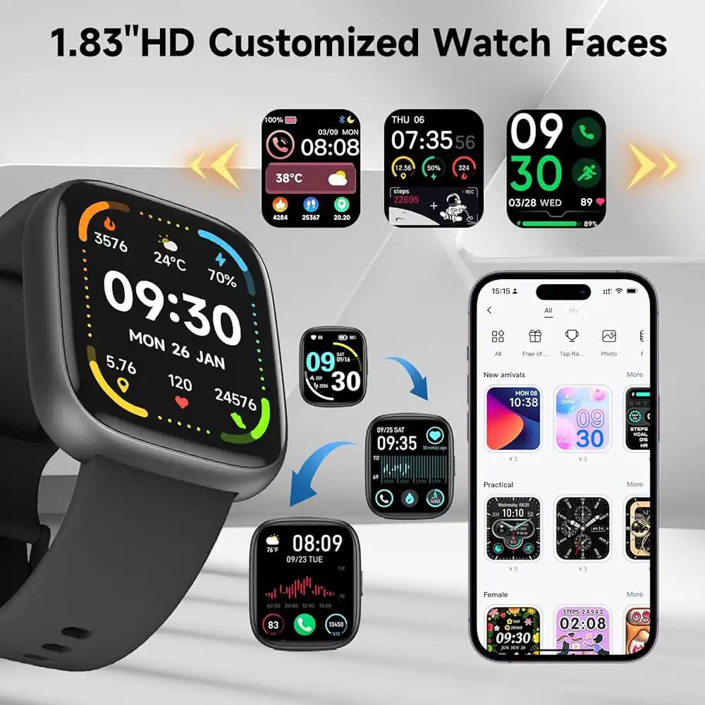 Alexa Smartwatch with Health Monitor | Bluetooth Calling & Multi-Sport Tracking