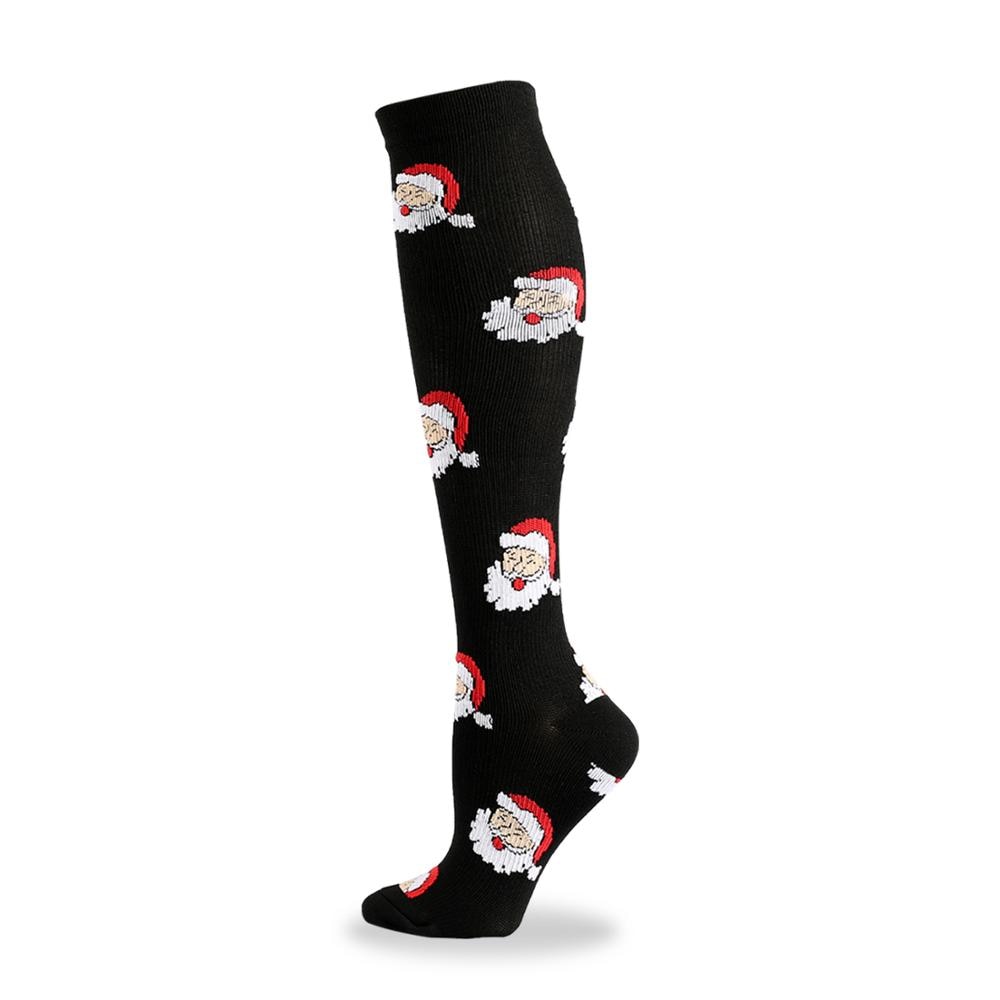 Autumn Winter Compression Stockings Christmas Cartoon Shaping Solid Snowman Exercise Leg Muscle Pressure Soothing Women Men Sock