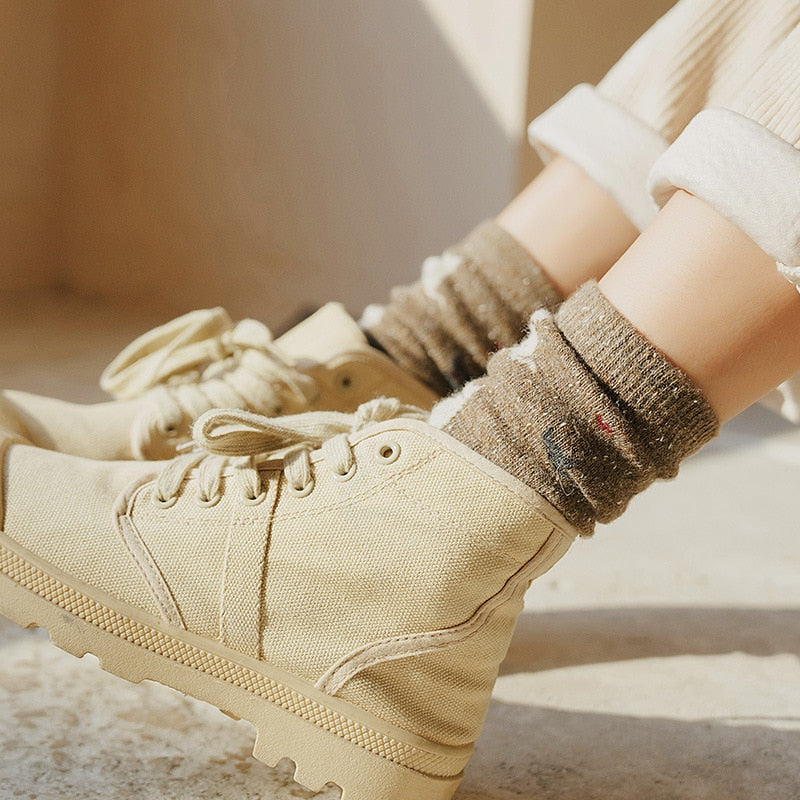 Autumn and Winter New Style Japanese Cute Socks Korean Cat Harajuku Socks Women Woool  Kawaii Thicken Cute Socks