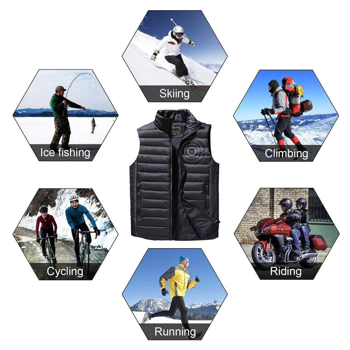 Unisex Usb Electric Heated Vests/Jacket 2019 Upgrade Lightweight