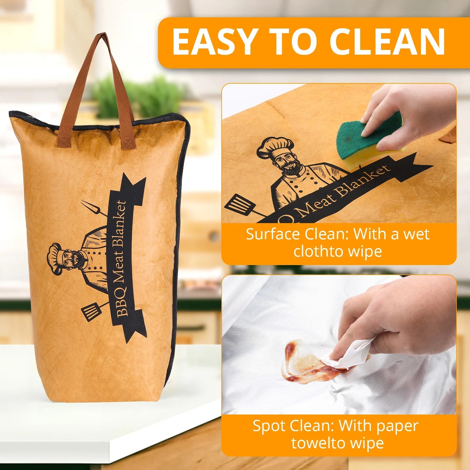 Insulated BBQ Meat Resting Blanket Large Reusable Smoker Bag for Brisket, Beef, Turkey