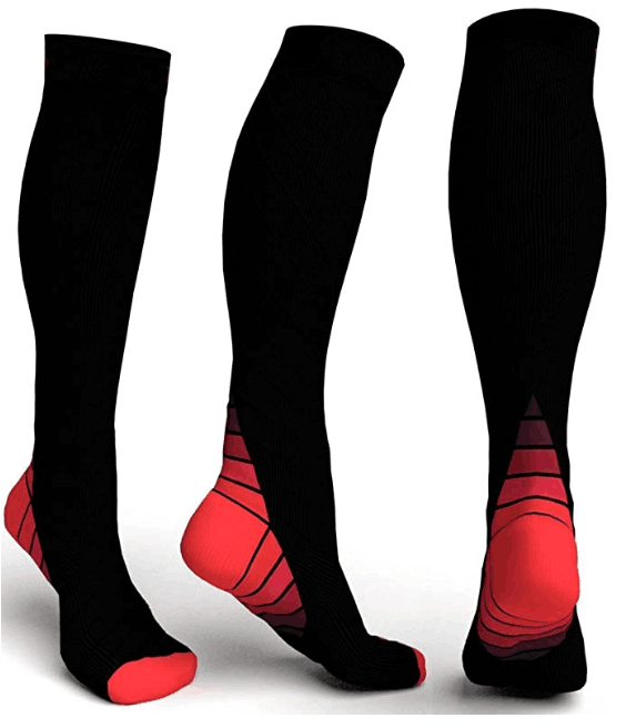 Athletic Fit Compression Socks with Graduated Target Zones 20-30 mmHg Support Stockings