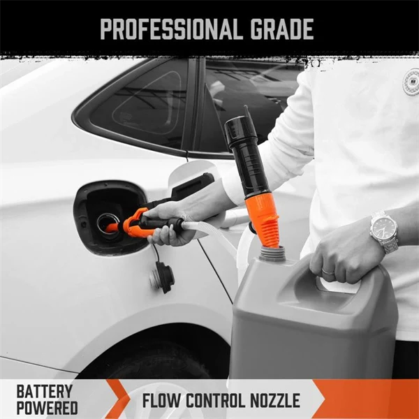 Battery Powered Electric Fuel Transfer Pump with Nozzle – Easy Vehicle Fuel Extraction