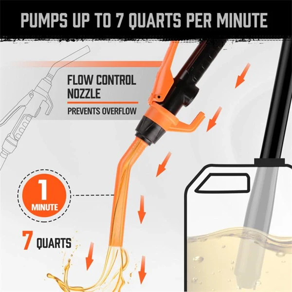 Battery Powered Electric Fuel Transfer Pump with Nozzle – Easy Vehicle Fuel Extraction