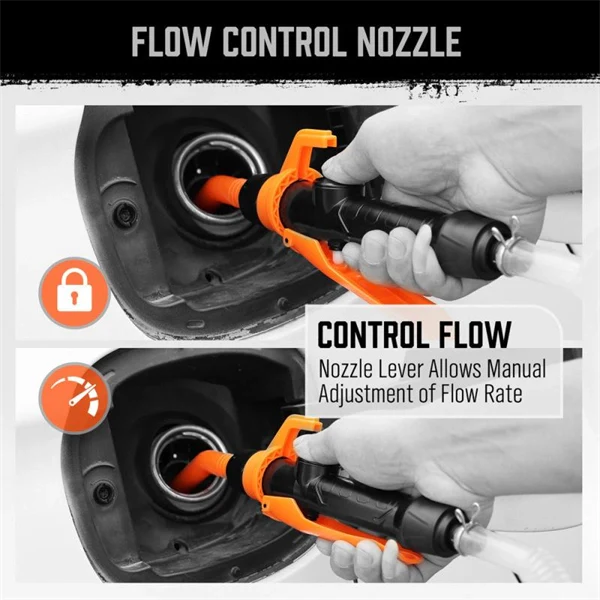 Battery Powered Electric Fuel Transfer Pump with Nozzle – Easy Vehicle Fuel Extraction