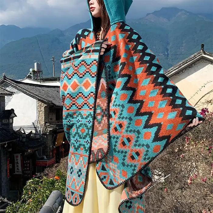 Bohemian Ethnic Style Cape Shawl