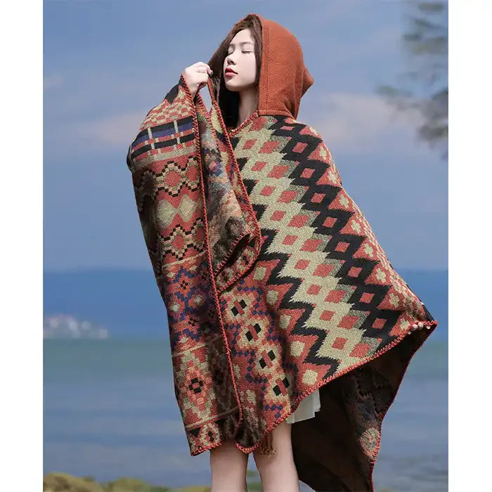 Bohemian Ethnic Style Cape Shawl