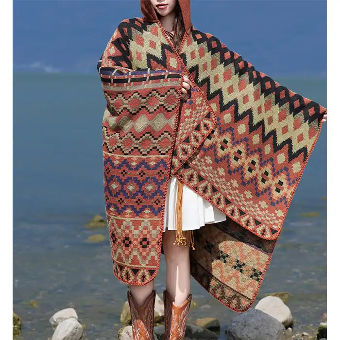Bohemian Ethnic Style Cape Shawl