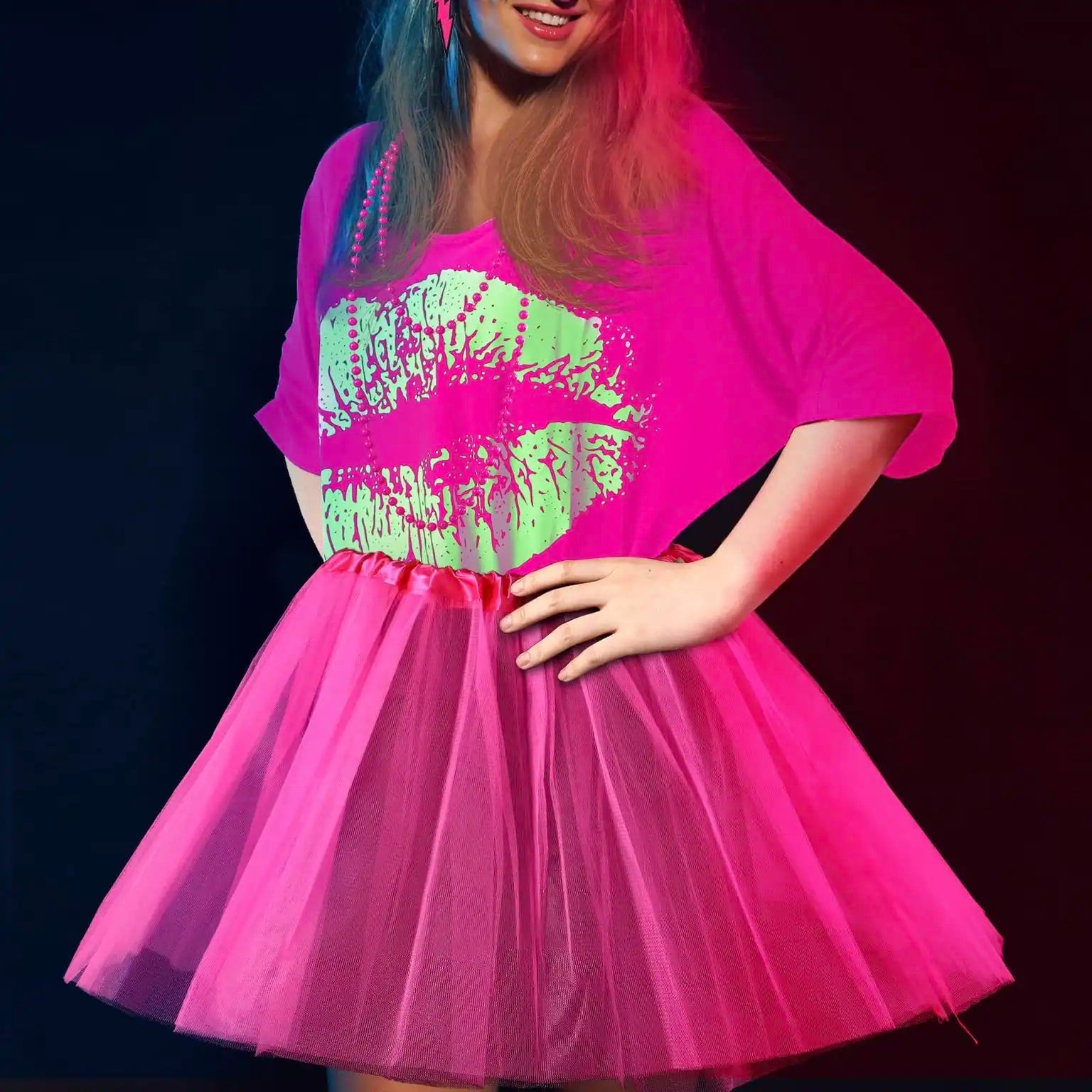 Bold Lips Print Tee - Vintage Women's Casual T-Shirt