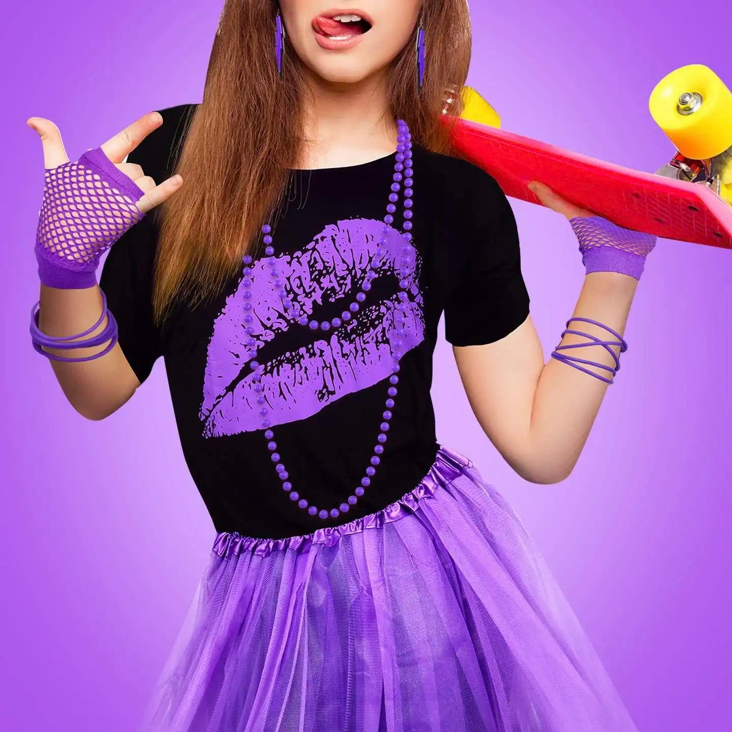 Bold Lips Print Tee - Vintage Women's Casual T-Shirt