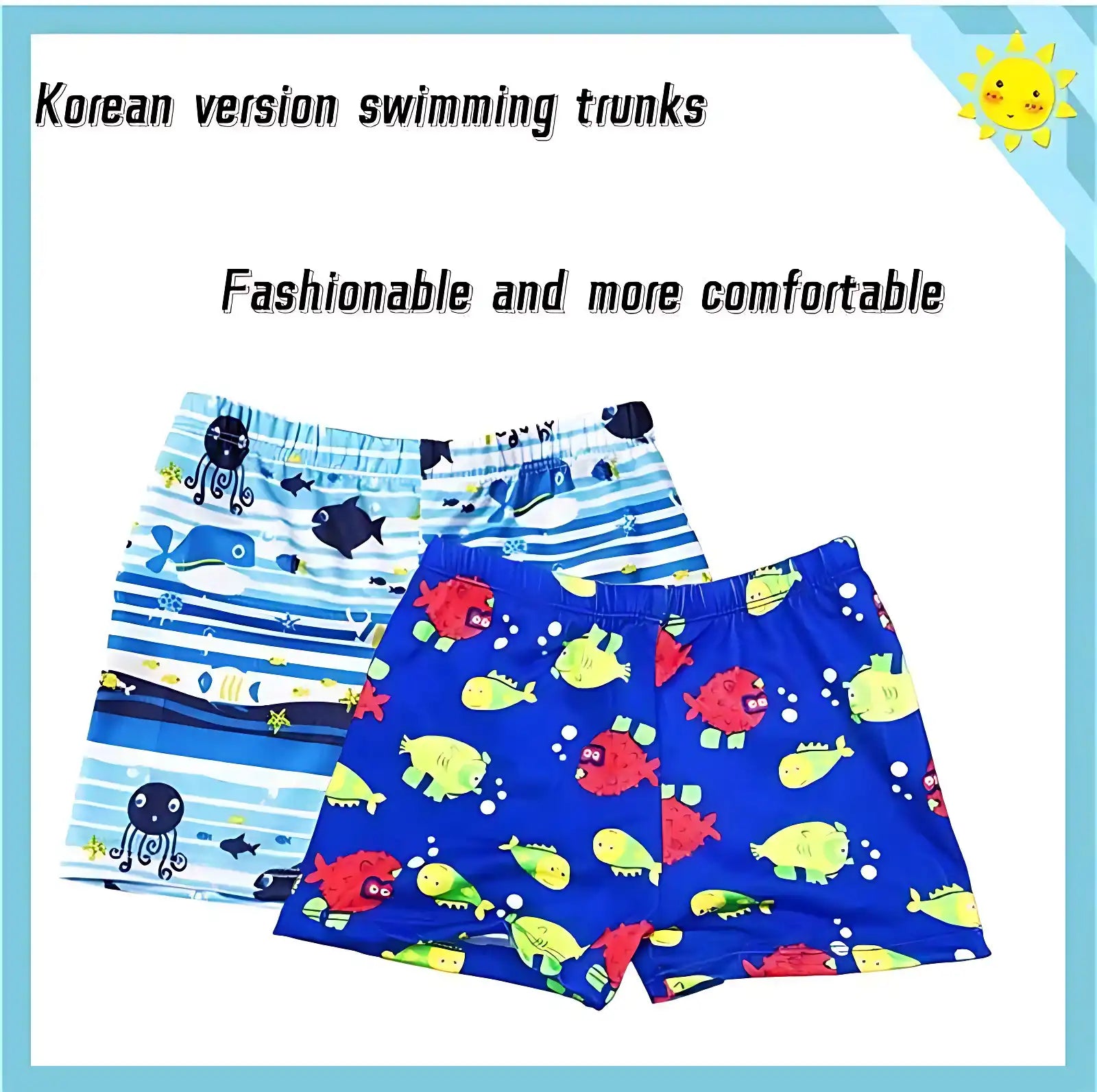 Boys' Fun Cartoon Swimming Trunks Beach Shorts (Random Colors)