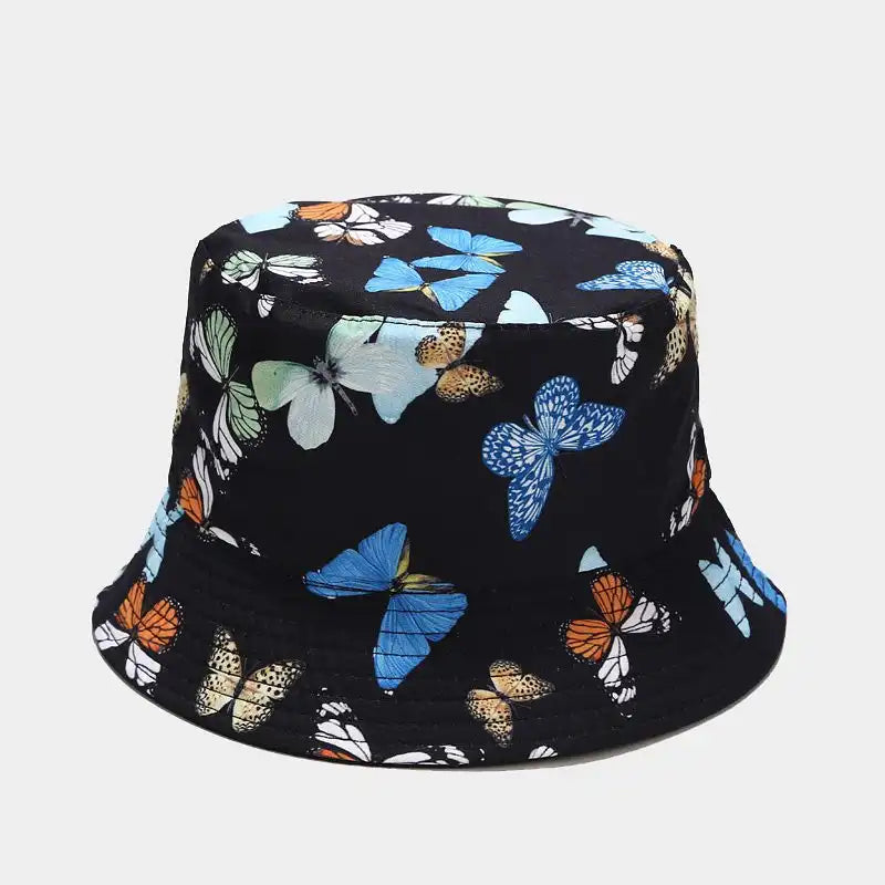 Butterfly Print Double-Sided Bucket Hat