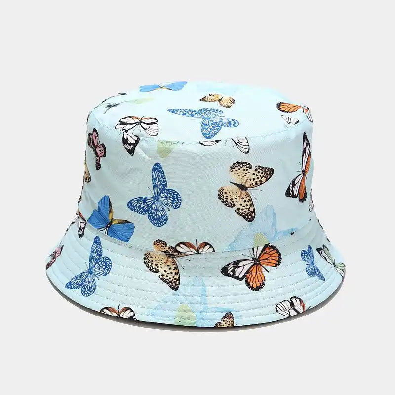 Butterfly Print Double-Sided Bucket Hat