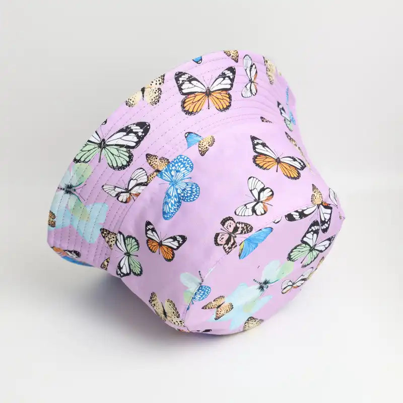 Butterfly Print Double-Sided Bucket Hat