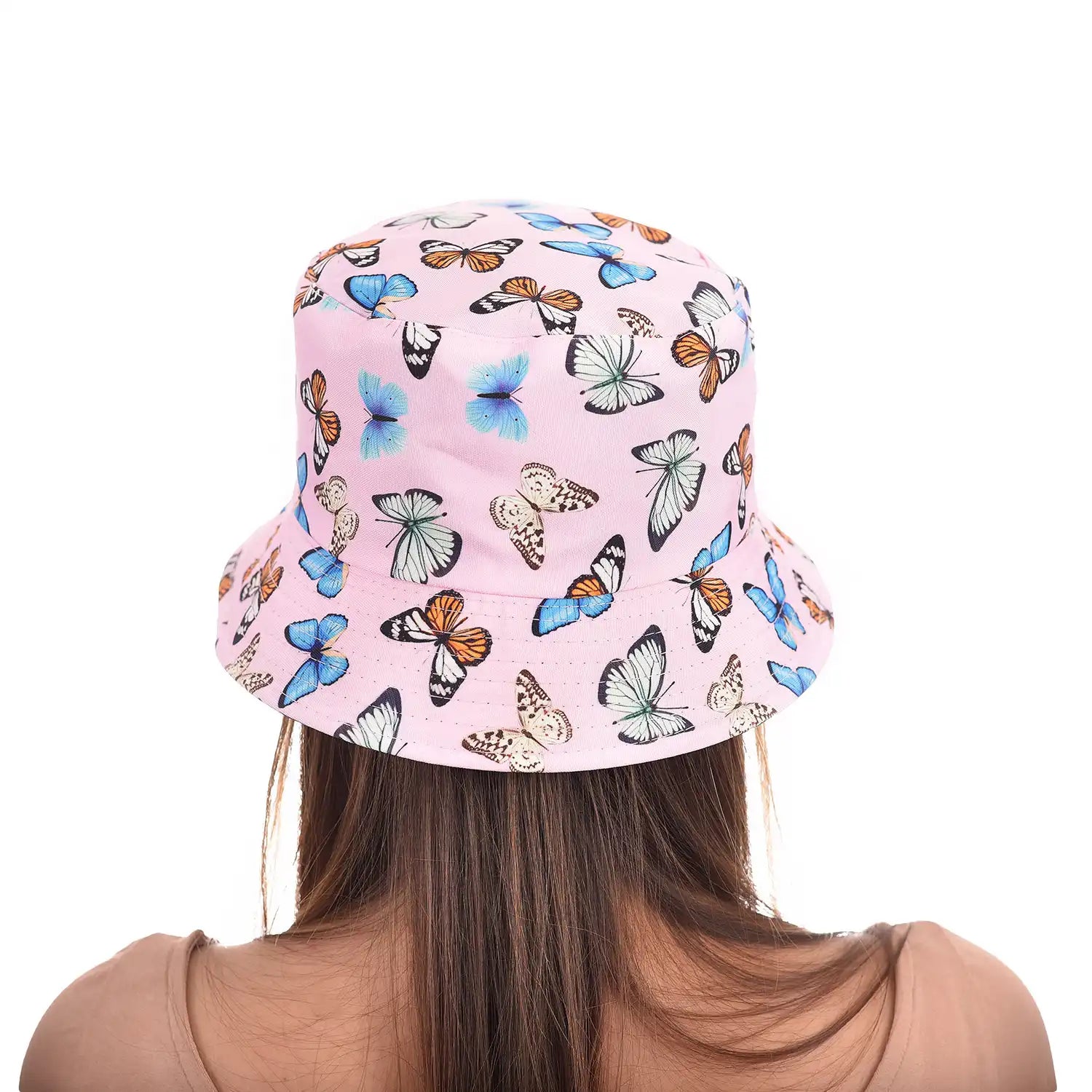 Butterfly Print Double-Sided Bucket Hat