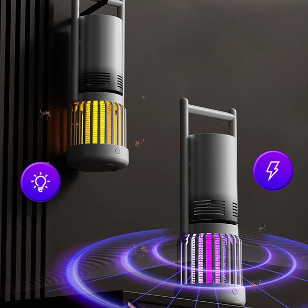 3-in-1 Camping Fan, Mosquito Zapper & Night Light – Portable Outdoor LED Lantern with USB Rechargeable for Outdoor and Indoor