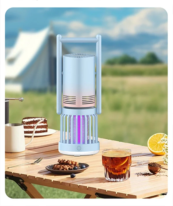 3-in-1 Camping Fan, Mosquito Zapper & Night Light – Portable Outdoor LED Lantern with USB Rechargeable for Outdoor and Indoor