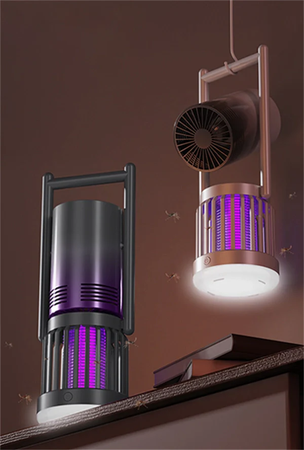 3-in-1 Camping Fan, Mosquito Zapper & Night Light – Portable Outdoor LED Lantern with USB Rechargeable for Outdoor and Indoor