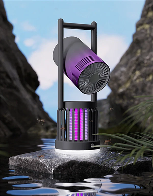 3-in-1 Camping Fan, Mosquito Zapper & Night Light – Portable Outdoor LED Lantern with USB Rechargeable for Outdoor and Indoor