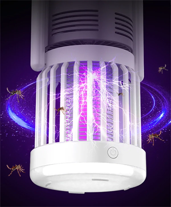 3-in-1 Camping Fan, Mosquito Zapper & Night Light – Portable Outdoor LED Lantern with USB Rechargeable for Outdoor and Indoor