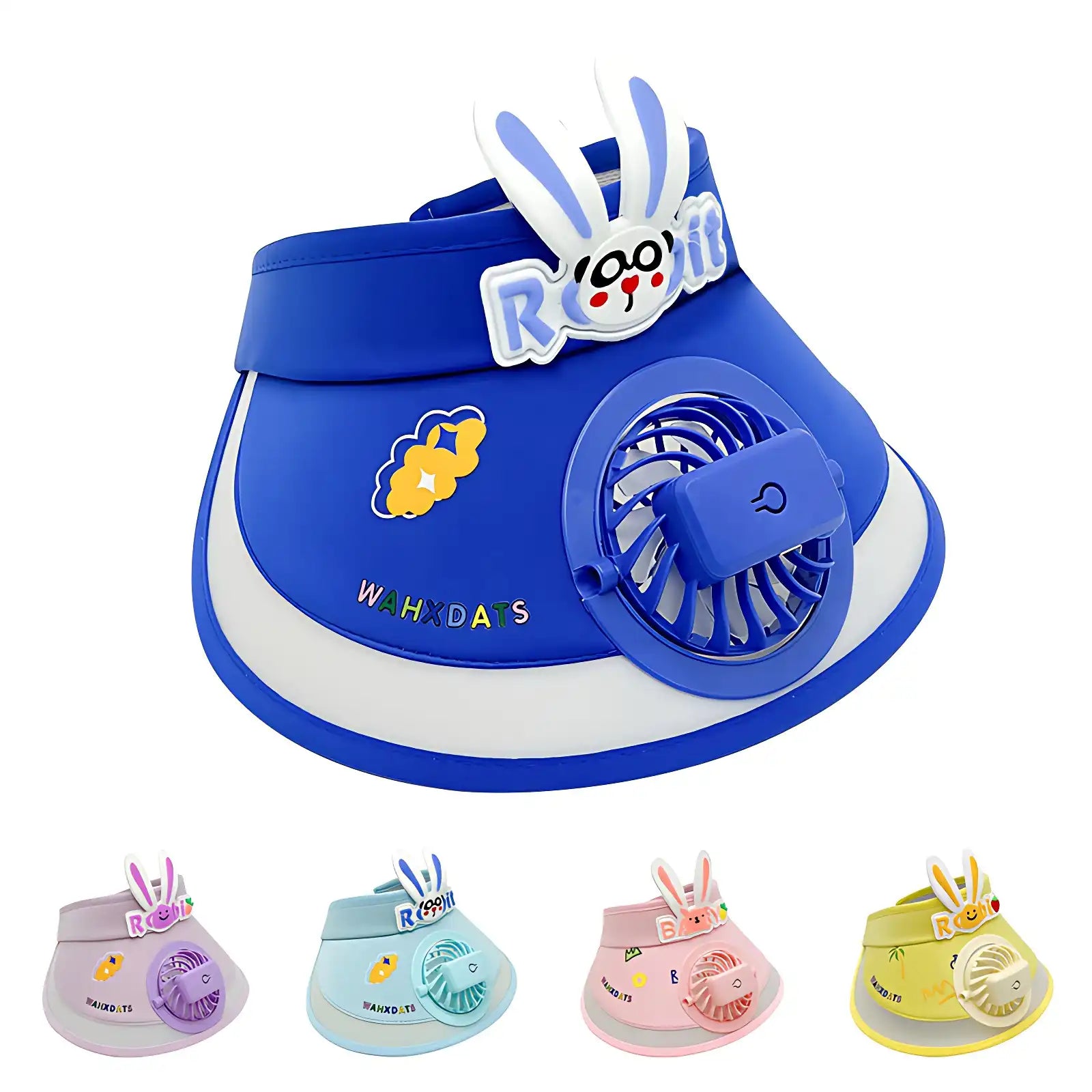 Cartoon Cute Summer Kids Sun Visors Hat with Fan