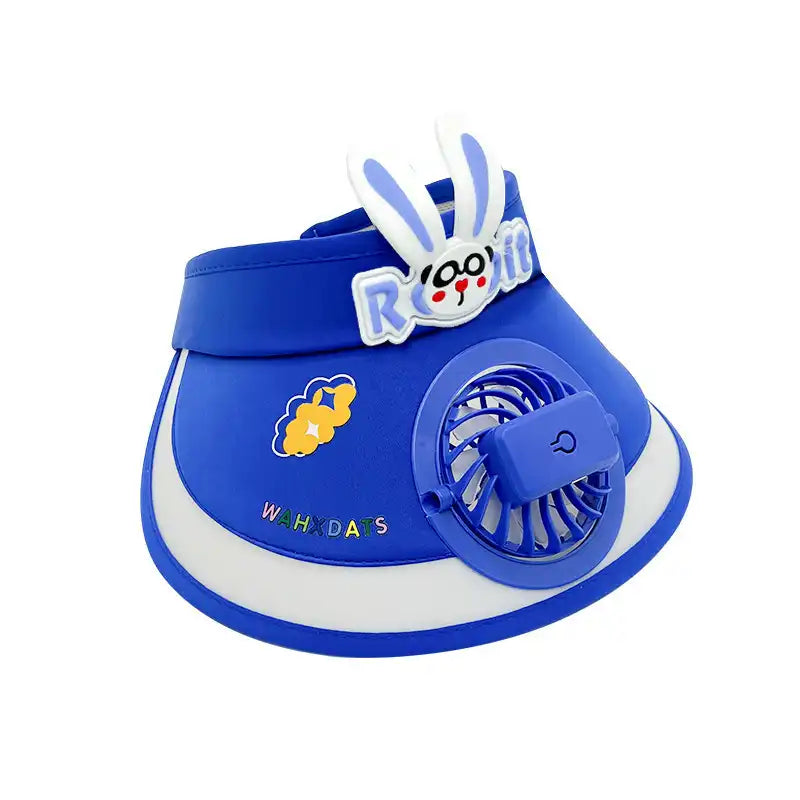 Cartoon Cute Summer Kids Sun Visors Hat with Fan