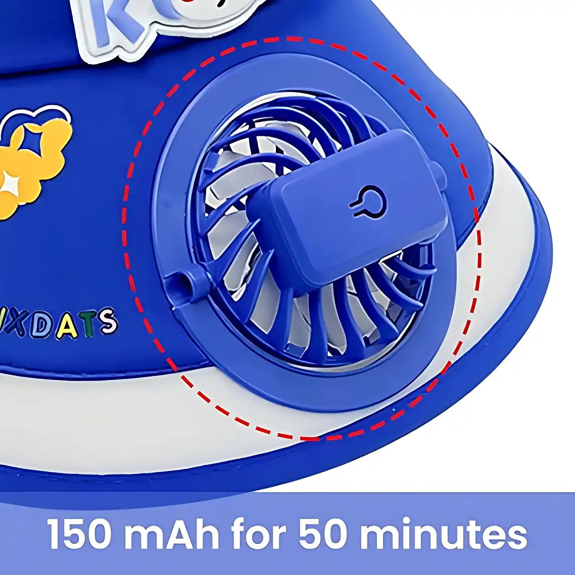 Cartoon Cute Summer Kids Sun Visors Hat with Fan