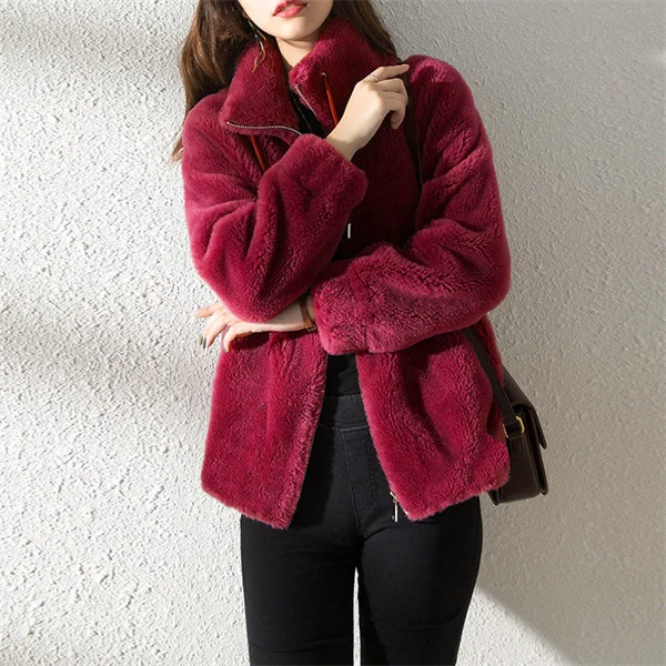 Casual Fuzzy Fleece Zip Jacket for Women - Soft Cozy Everyday Coat
