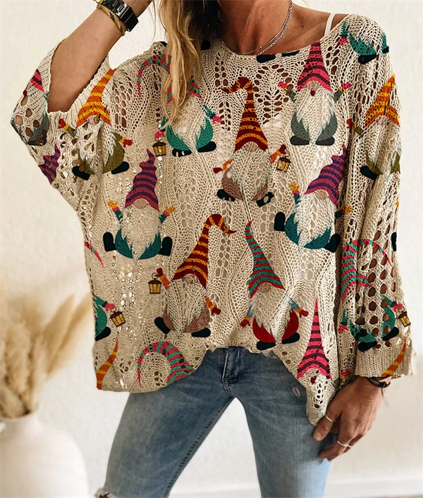 Christmas Tree & Snowman Sweater - Festive Holiday Knit Top