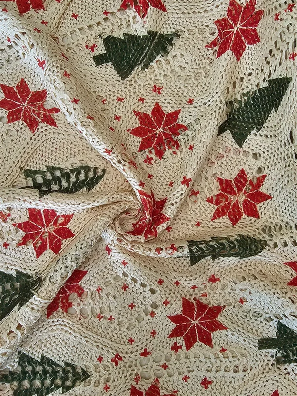 Christmas Tree & Snowman Sweater - Festive Holiday Knit Top