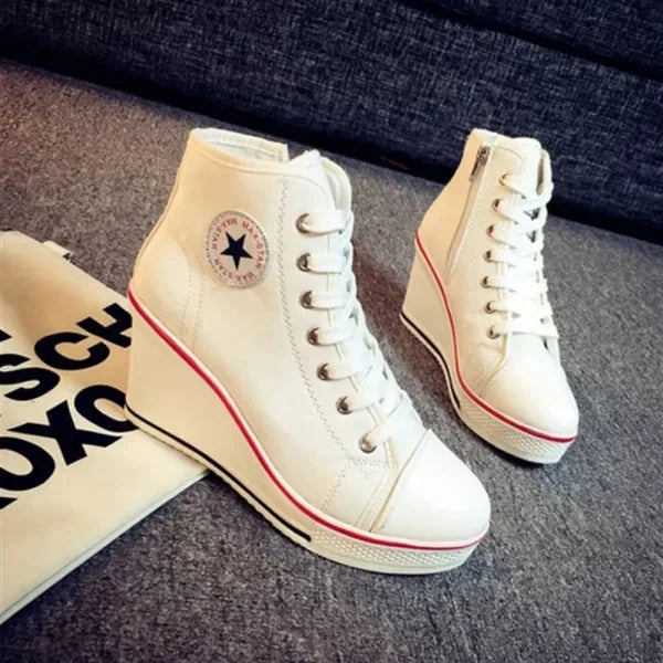 Chunky Lace-Up Platform Wedge Sneakers for Women