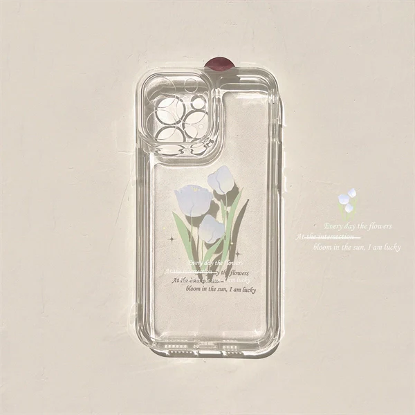 Clear Tulip Case for iPhone 17 – Soft, Shockproof & Stylish Protection